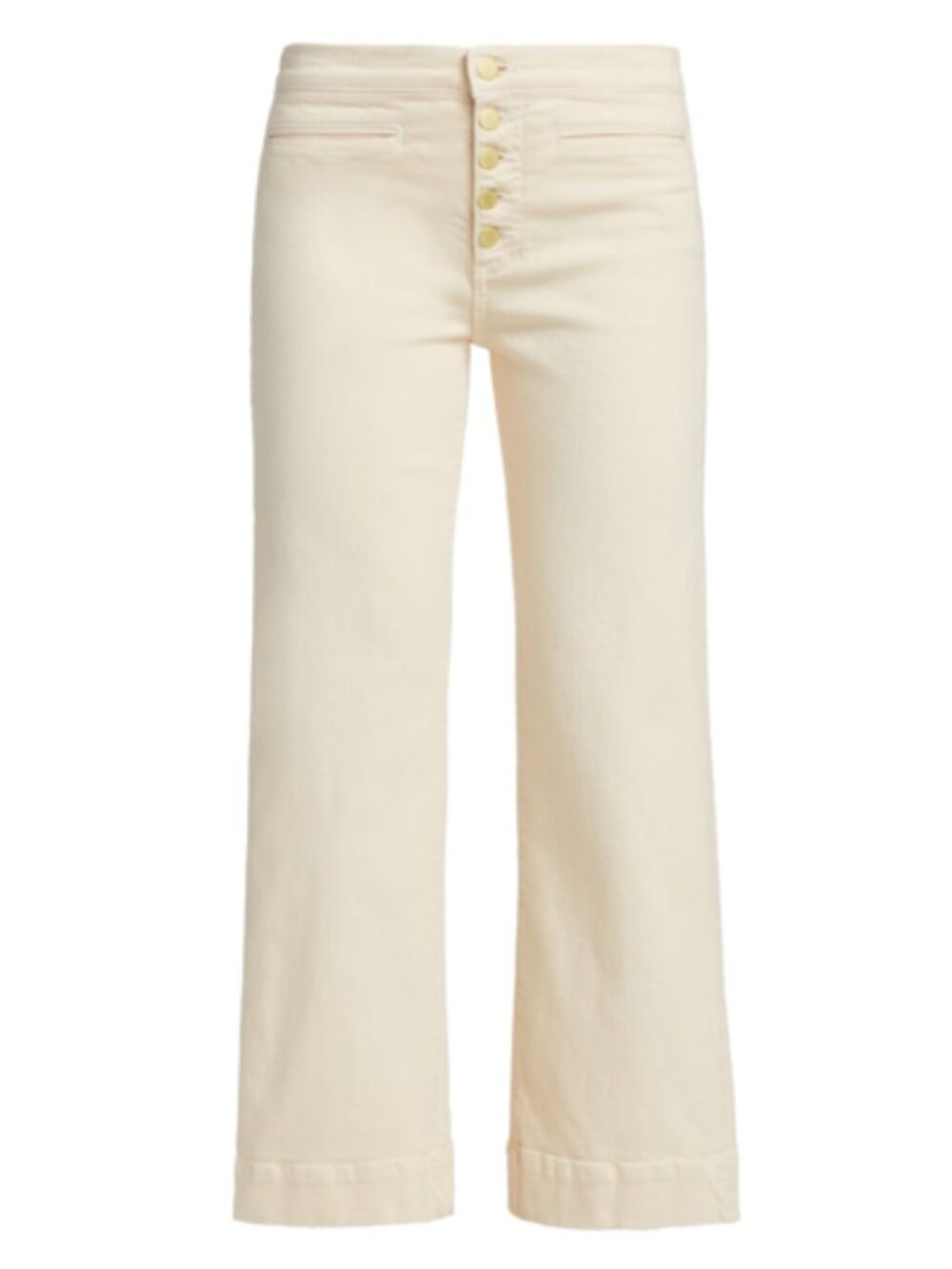 NWT Ramy Brook Jeans, Angela Wide Leg Pants with Exposed Button Fly, Ivory Cream